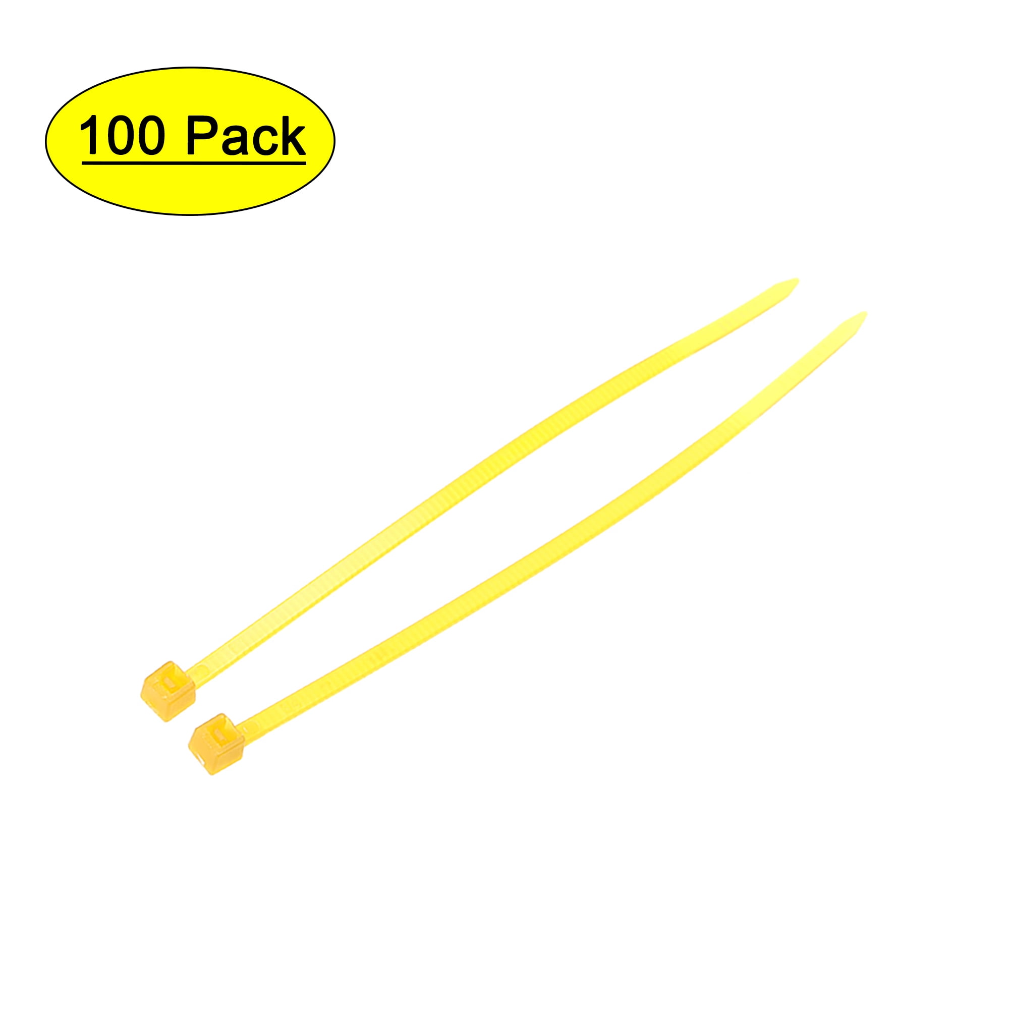 Uxcell 4-Inch 0.09-Inch Width Self-Locking Zip Ties Cable Ties Nylon  Yellow 100 Pack