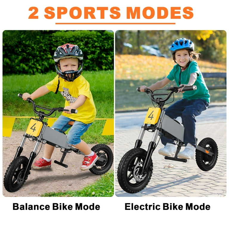 Mio Teck - Electric Balance Bike  Vélo électrique pour Enfant 16 Pouces 5-8  Ans, 2 Vitesses 12-24 Km/h, 24 V 170 W Brush Motor (Vert Fluo) : :  Sports et Loisirs