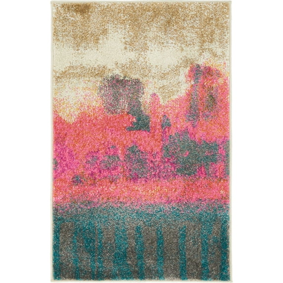 Unique Loom Flen Aurora Contemporary Abstract Area Rug or Runner