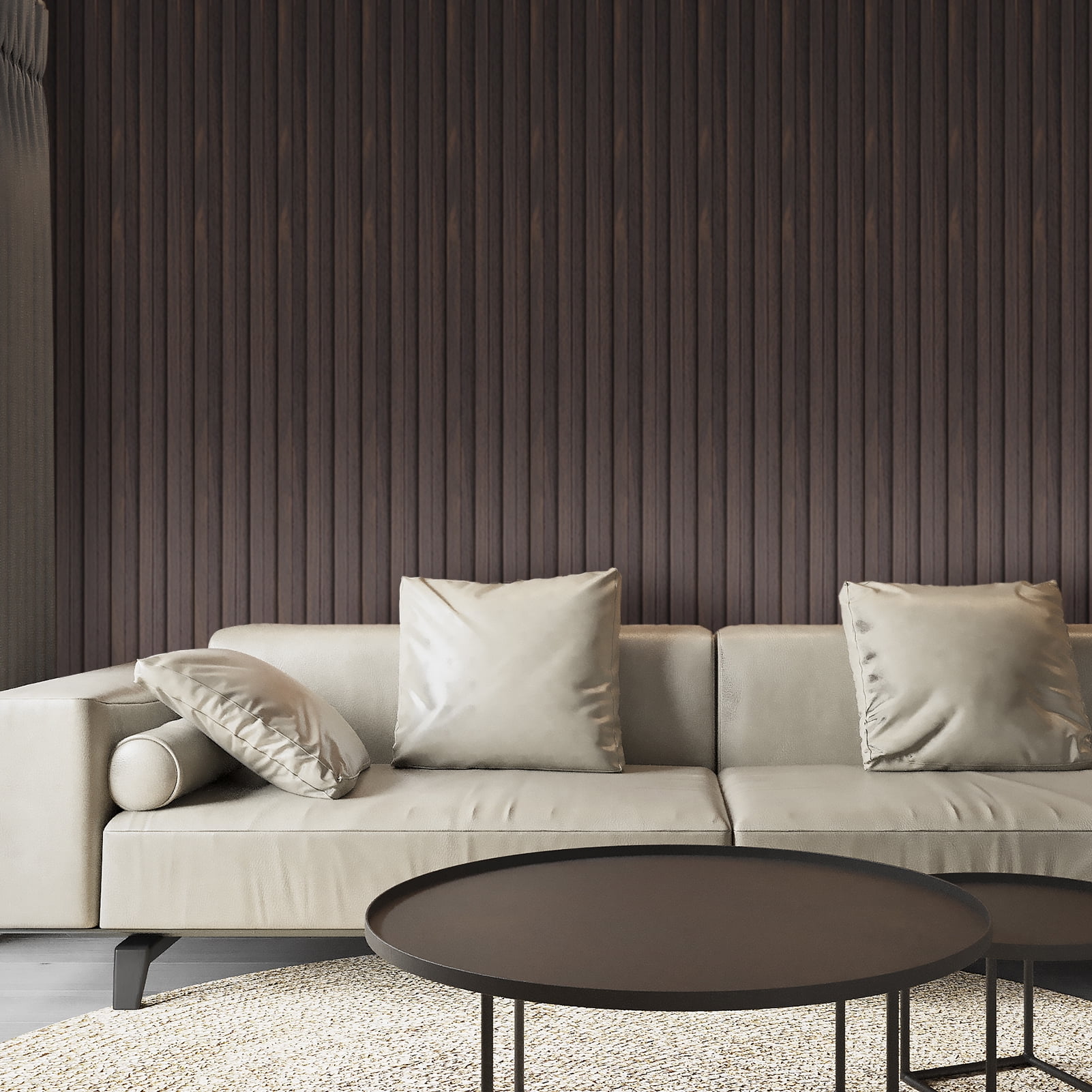 Art3d Slat Wall Panel,WPC Acoustic Diffuser 3D Wall Panel,8 Pieces 96x6 inch-Dark Brown(32 sq.ft/Case)