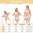 thumbnail image 4 of FORMRS Wearable Blanket Hoodie with Sleeves for Kids Cozy Flannel Sweatshirt, Pink Floral Orange, 4 of 7