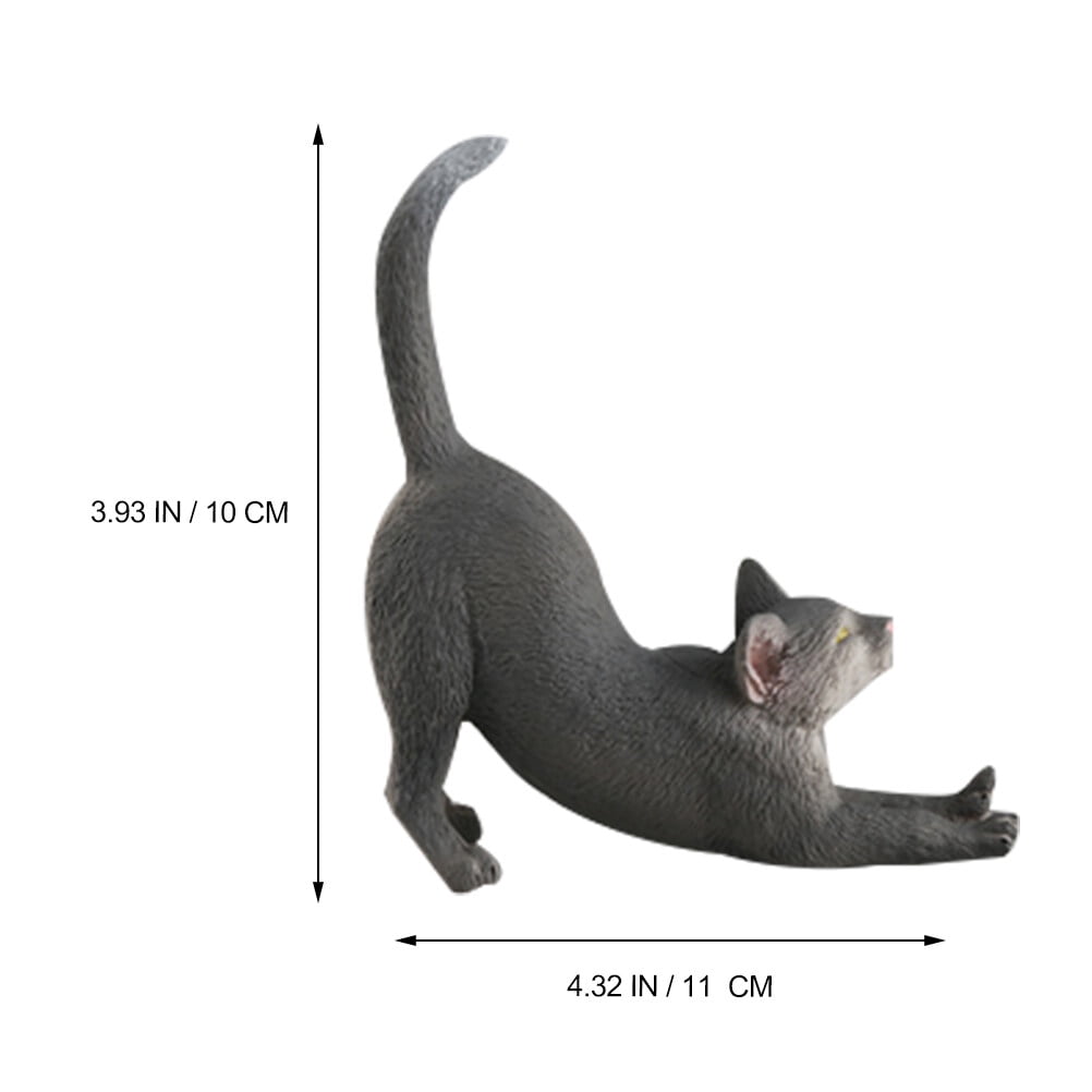 Plastic Lifelike Kitten Statue Lovely Animal Figurine Indoor Plastic Craft Statue