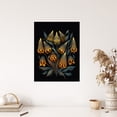 thumbnail image 4 of Floral Artwork Fox Grape on Black Flower Bloom Ernst Haeckel Style Teal Blue Orange Plant Blooming Flowers Unframed Wall Art Print Poster Home Decor Premium, 4 of 5