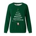 thumbnail image 4 of Women's Vintage Christmas Animal Graphic Round Neck Sweatshirt, Ugly Sweater Long Sleeve Casual Pullover Top, Holiday Party Fashion Blouse,Army Green,S, 4 of 5