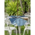 thumbnail image 3 of Outdoor Tablecloth with Umbrella Hole for Patio/Picnic/Party/Camping, Blue Coastal Starfish Waterproof Table Cloth Round Cover Washable, Vintage Wooden Nautical Coral Summer (Dia 60"), 3 of 8