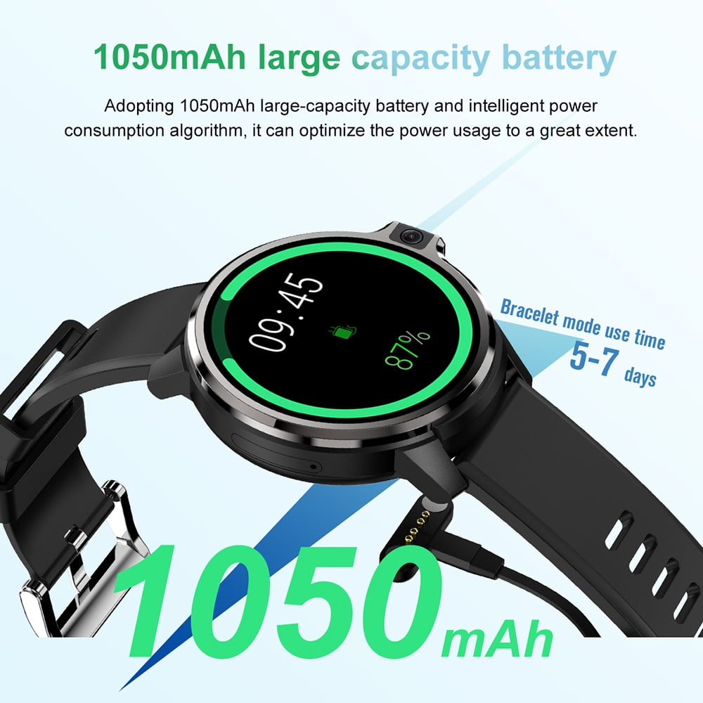 Rainbuvvy DM30 4G Smart Watch 1.6 Inch IPS Screen Dual System Dual 5.0MP Camera 4GB+64GB 1050mAh WIFI GPS Face ID for Android or iOS
