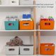 thumbnail image 4 of Plastic Storage Baskets, Pack of 5 Rectangular Baskets Storage Bins with Handles for Kitchen, Cupboard,6.5 x 9.8 x 3.9inch(Grey), 4 of 5