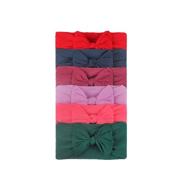 Conjunto de 3/4/6 unidades de lazos bonitos, diadema para bebé, turbante de Color sólido, bandas elásticas para el pelo para recién nacidos, accesorios para el cabello suaves para niñas Tan Jianjun unisex
