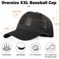 thumbnail image 4 of oversize xxl american flag trucker hat - adjustable 23"-25.5" baseball cap - 3d embossed logo mesh snapback hat, 4 of 6