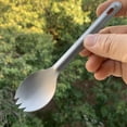 thumbnail image 4 of Cubiertos de Utensilios para Acampar, Utensilios de Viaje de 2 en 1 Portátiles, Dentada de Tenedor, Vajilla Multifunción para Comer Cu Soledad cuchara de mango largo, 4 of 10