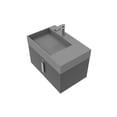 thumbnail image 2 of Amazon 30" Black Wood Floating Vanity with Gray Top and Chrome Trim, 2 of 10