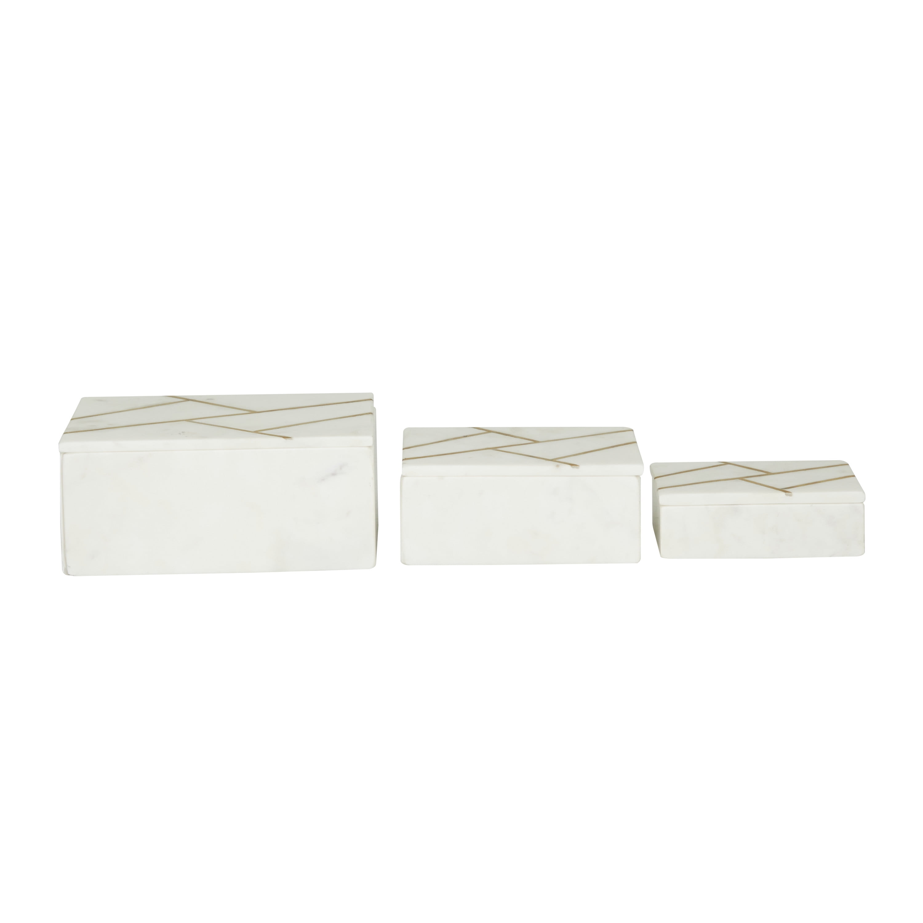  KhanImports Decorative White Marble Box, Stone Box with Lid -  Rectangular, 5 Inch : Home & Kitchen