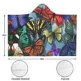 thumbnail image 3 of Wearable Blanket,Multicolor Butterfly Group Pattern Hooded Wearable Flannel Blanket for Adults & Teens,Winter Poncho Shawl Wrap Cape Cozy Anti-Pill,60"x80", 3 of 5