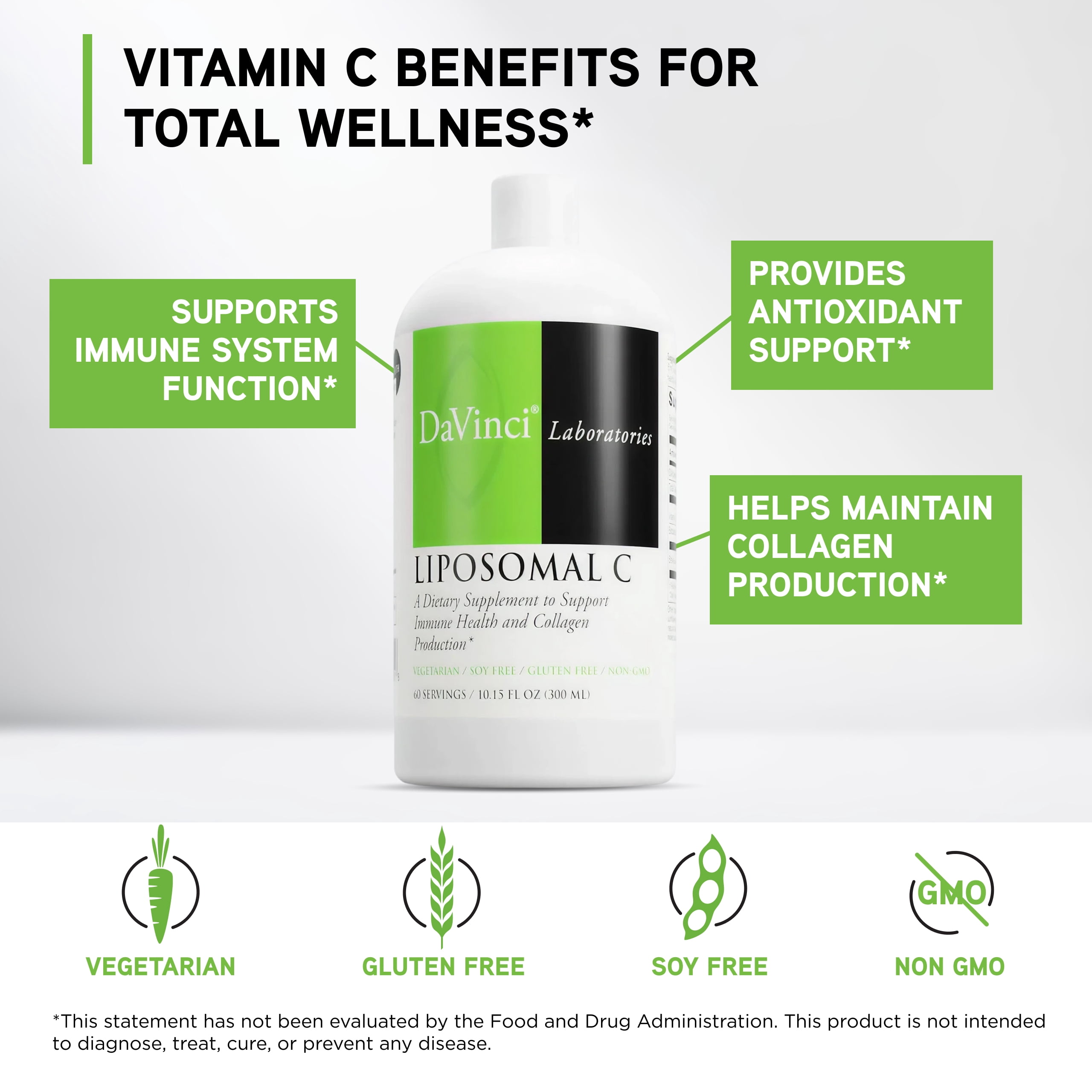 DaVinci Labs Liposomal C - Support Immune System Health* - 60 Servings - 300 ml
