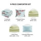 thumbnail image 4 of Comfort Spaces Juego de Cama Tamaño Queen en Bolsa con Edredón y Bolsillos Laterales de 9 Piezas con Diseño Floral, Azul y Rojo, 4 of 13