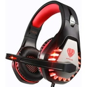 Pacrate Gaming Headset with Microphone for Laptop Xbox One Headset PS4 Headset with Mic Surround Sound Gaming Headphones with Microphone Nintendo Noise Canceling PC Headset LED Lights for Kids Adults
