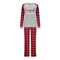 thumbnail image 2 of Odeerbi Christmas Pajamas for Family Plaid Holiday Long Sleeve Family Christmas Pajamas Matching Sets Toddler Fashion Plaid Print Tops Pants Sleepwear Xmas Family Matching PJs Set Gray, 2 of 4