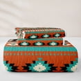 thumbnail image 5 of jejeloiu Bold Aztec Twin Quilt Set For Men Women,Tribal Pattern Twin Coverlet Set,Orange Teal,2 Pieces, 5 of 7