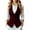 Wine, variant on Lyrehush Womens Suit Vests Dressy Fitted Business Blazer Waistcoat Sleeveless V-Neck Button down Vest Formal Officewear