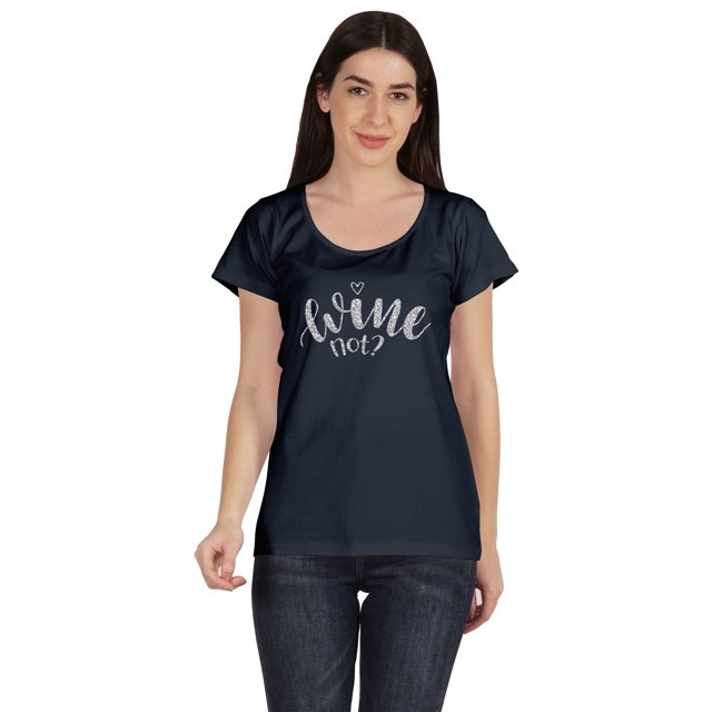 Inkmeso T-Shirt Graphique pour Femmes « Wine Not? » Drôle, Tee de Boisson, Hauts, Chandail Hilarant