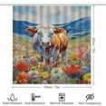 thumbnail image 2 of Farmhouse Highland Cow Funny Cattle And Flower 4PCS Shower Curtain Sets with Rugs with Non-Slip Bath Mat Toilet Rug，72" X 72", 2 of 8