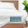 thumbnail image 6 of Bare Home Ultra-Soft Sheet Set - Premium 1800 Collection - Deep Pockets - 3-Pieces - Twin, Grid - White/Gray, 6 of 8