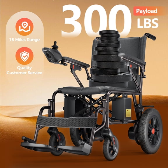 Edcsi Portable Folding Electric Wheelchair for Adults & Seniors, 12 Miles Max Range - Compact & Travel-Friendly