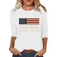 thumbnail image 2 of KHONTS Women's 250 Years T Shirts Patriotic USA Flag 250 Anniversary 3/4 Sleeve Tops Casual Fashion Summer Spring Tees White XL, 2 of 3