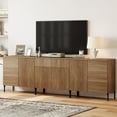 thumbnail image 2 of 94.5" Modern Reeded Dresser TV Stand for TVs up to 100 Inch, Entertainment Center with Adjustable, Wooden TV Console with Storage for Living Room, 2 of 8