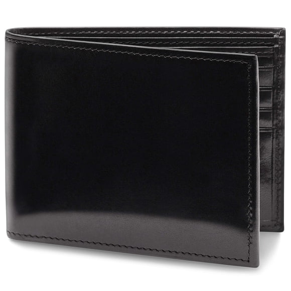 Billetera Bosca Tradicional de Cuero Viejo Bifold con Ventana para ID Negra