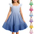 thumbnail image 1 of Girls' Summer Dress Kids 2025 Summer Sleeveless Ruffle Dress Lightweight Casual Sundress Perfect for Parties and Daily Wear ,Sie:130, 1 of 7
