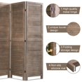thumbnail image 3 of YRLLENSDAN Room Dividers and Folding Privacy Screens, Wall Divider for Living Room, Freestanding Indoor Room Divider for Room Separation, Brown 4 Panels, 3 of 7
