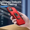 thumbnail image 3 of Dteck for iPhone 13 Pro Max Case with Ring Stand Cover,Hybrid Shockproof Impact-Resistant Bumpers Protective with Built-in Ring Stand Ring Kickstand for Apple iPhone 13 Pro Max (Red/Black), 3 of 8