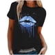 thumbnail image 2 of Fiudx Ropa de Mujer Blusa de Manga Corta con Cuello Redondo y Estampado a La Moda para Mujer, 2 of 5