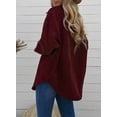thumbnail image 3 of Women Corduroy Shirts Jacket Shacket Casual Button Down Long Sleeve Oversized Tops Plus Size, 3 of 5