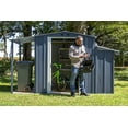 thumbnail image 2 of Arrow Sheds 10' x 5' Galvanized Steel 3-in-1 Pad-Lockable Outdoor Utility Storage Shed, AnthraciteArrow Sheds 10' x 5' Galvanized Steel 3-in-1 Pad-Lockable Outdoor Utility Storage Shed, Anthracite, 2 of 25