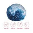 thumbnail image 5 of Kdxio Abstract Ocean Waves Print Shower Cap for Women,Elastic and Reusable,Double Waterproof Layers Bathing Hat, 5 of 6