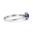 thumbnail image 2 of Solitaire Flower Round Oxidized Ring Simulated Blue Lapis 925 Sterling Silver Size 4, 2 of 5