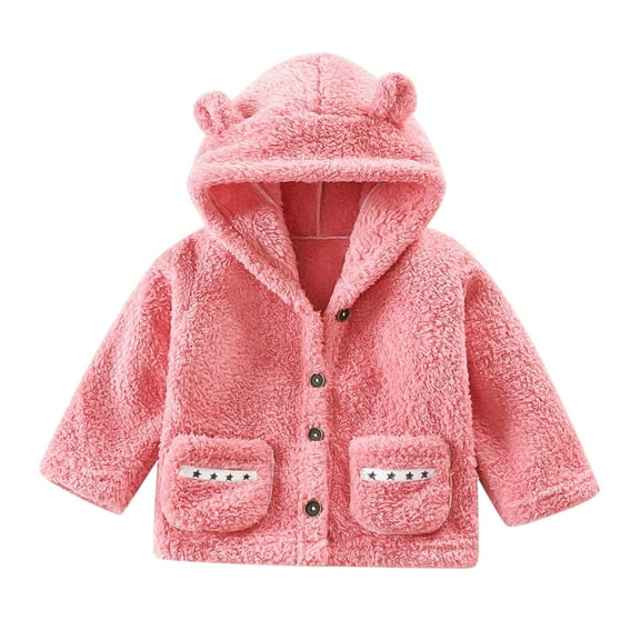 Siilsaa Coat for Baby Boy Coat Flannel Shirt Jacket Long Sleeve Hooded Coat Boys' Thin Corduroy Coat Outwear Pink,8-10 Years