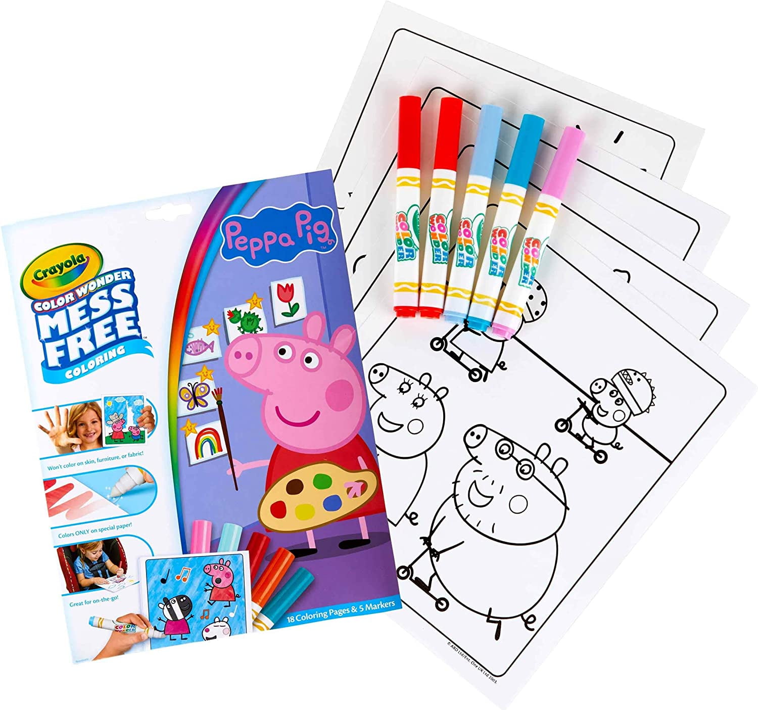 Crayola Peppa Pig Wonder Mess Free Coloring Set Book, Gift for Kids ...