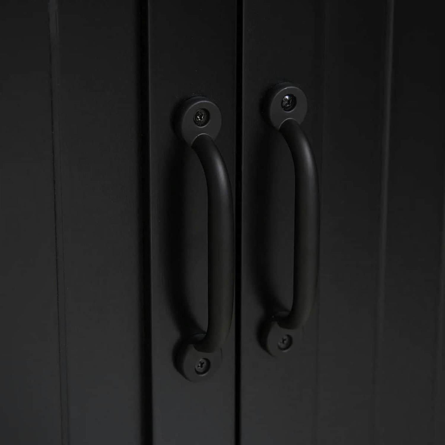 Demi Bonn 48" Modular Storage Cabinet with 2 Sliding Doors, Spacious Shelving for Kitchen Pantry, Easy Assembly, Black