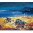 thumbnail image 2 of di Viccaro, Roberto 13x12 White Modern Wood Framed Museum Art Print Titled - Le due barche, 2 of 4