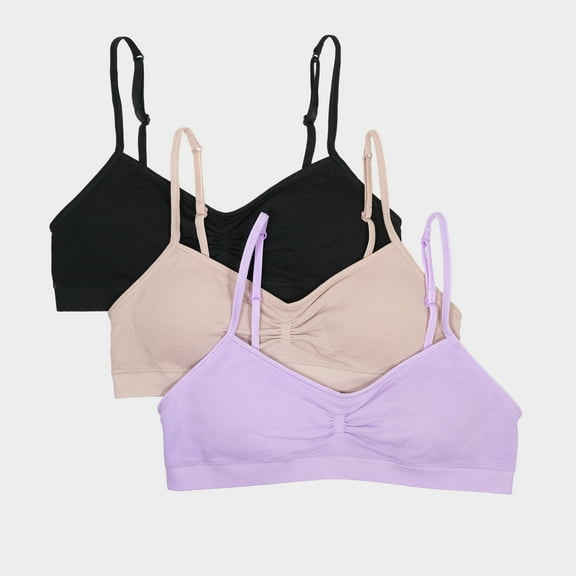 Fruit of the Loom Girls Seamless Trainer Bra with Removable Modesty Pads 3 Pack