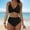 Black, variant on SavingsWomen's Bikini Swimsuits Two Piece Tummy Control Bathing Suit V Neck Twist Front Swim Suits Full Coverage Swim Bottoms Black M