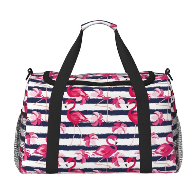 Easygdp Flamingos Bolsa de Gimnasio, Bolsa de Viaje Duffel, Bolsa de Fin de Semana con Compartimentos, Bolsa de Mano para Noche