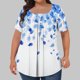 thumbnail image 5 of Tops Cortos para las Mujeres Impreso Cuello de Gran Tamaño Plisado Manga Corta Suelta Superior en Tamaños Más L-5xl, 5 of 8