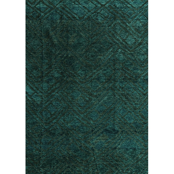 Ahgly Company Indoor Rectangle Abstract Turquoise Blue Modern Area Rugs, 3' x 5'