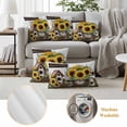 thumbnail image 6 of Yellow Sunflowers Outdoor Waterproof Pillow Covers, Western Star Farmhouse White Wooden Decorative Square Throw Pillowcase Sofa Cushion Sham for Patio/Couch/Chair, 20"x20" 2 Pack, 6 of 8