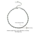 thumbnail image 6 of U7 Rope Chain Anklets Silver 3mm Braided Foot Chain Ankle Bracelet for Women, 6 of 8