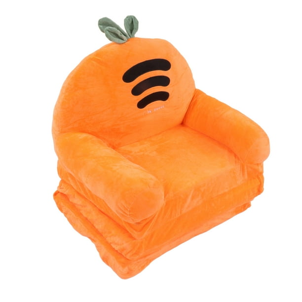 Sofá plegable para niños Carrot con respaldo y reposabrazos, 2 en 1, con diseño de dibujos animados, de 3 capas.